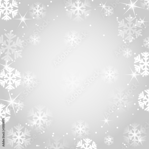 White snowflakes on a gray background.christmas background.New Y