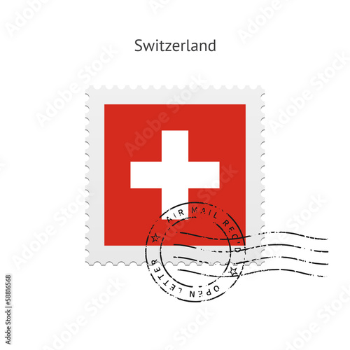 Switzerland Flag Postage Stamp.