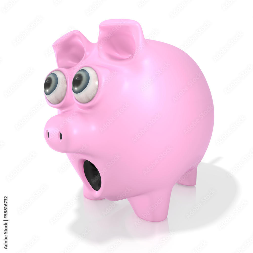 Shocked piggy bank