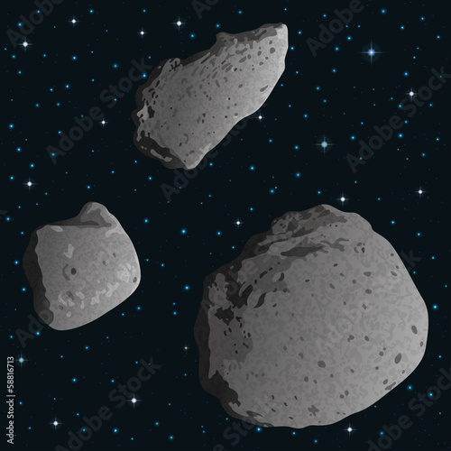 Asteroids in space