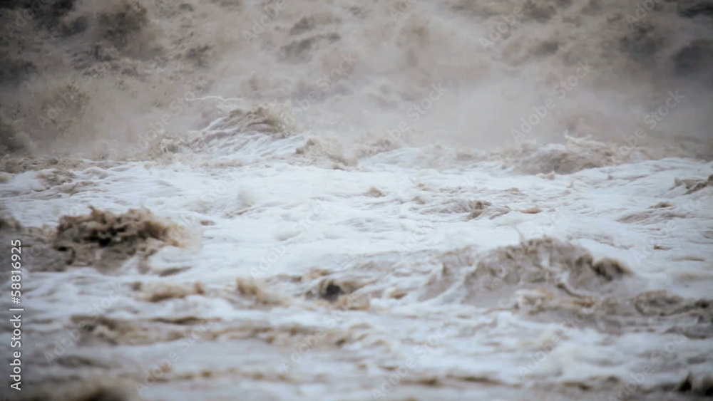 Flood water swollen river, USA Flood water swollen river, USA