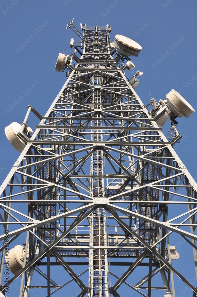 Tower of communication with antennas