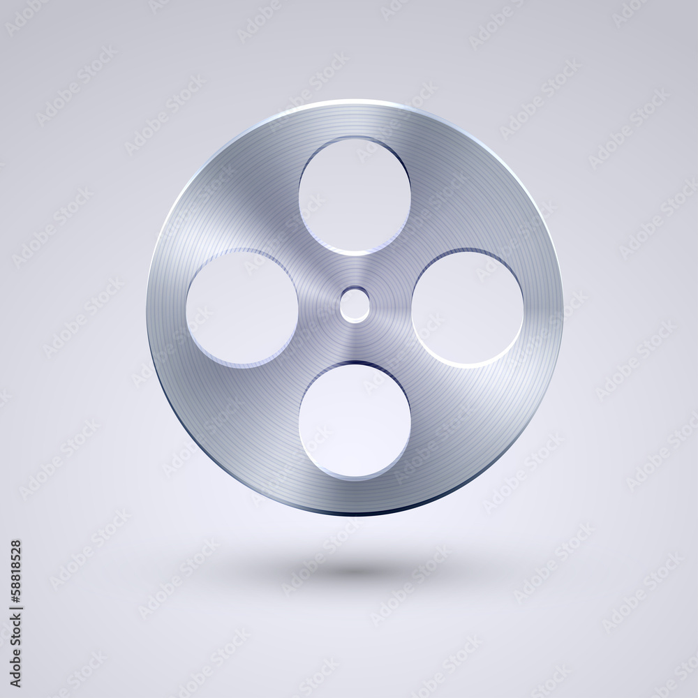 Vector full metal icon on blue background. Eps10