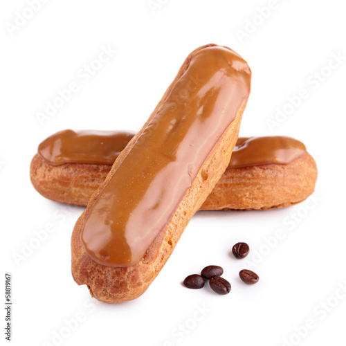 Konstfotografi coffee eclair isolated