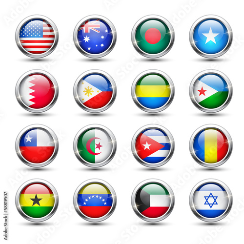 Photography World flag glass icons