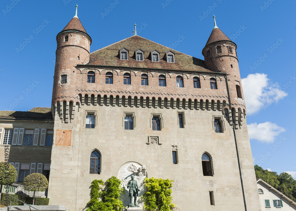 Naklejka premium Historische Altstadt, Lausanne, Schloss Saint-Maire, Schweiz
