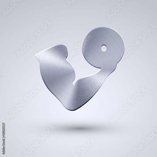 Vector full metal icon on blue background. Eps10