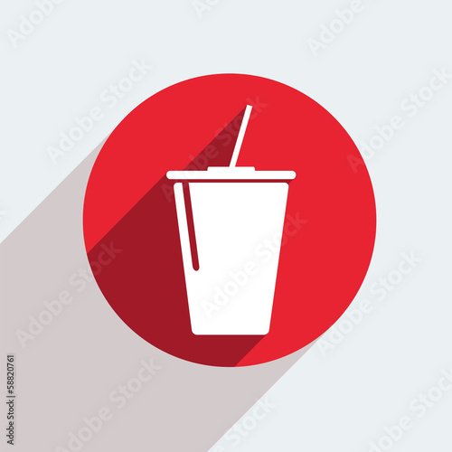 Vector red circle icon  on gray background. Eps10