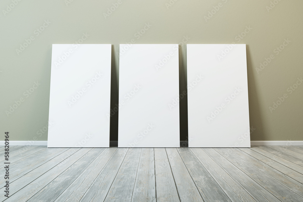 several blank picture in the room