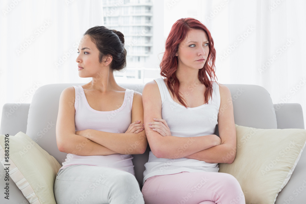 Unhappy friends not talking after argument at home Unhappy friends not talking after argument at home