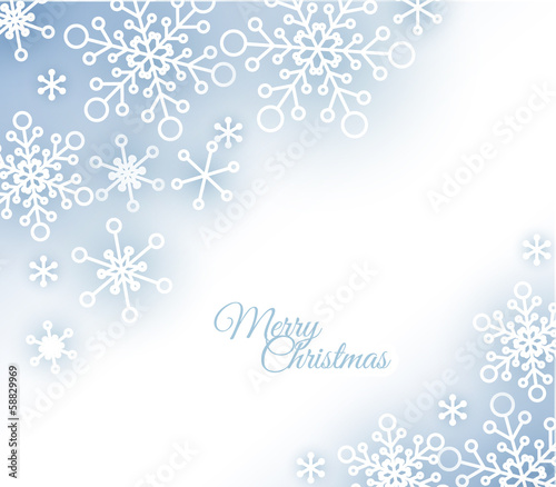 Christmas card with snowflakes on the background