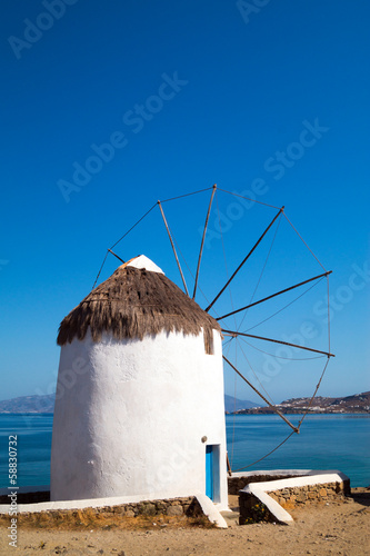 Beautiful windmill on Mykonos island, Greece