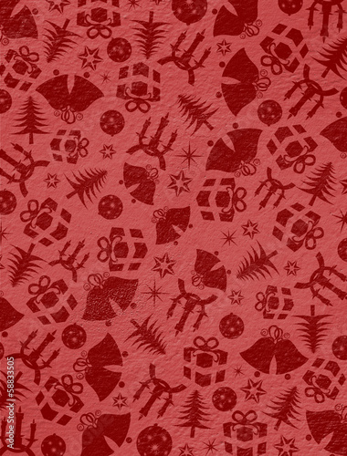 ..Red Christmas symbols on the wall