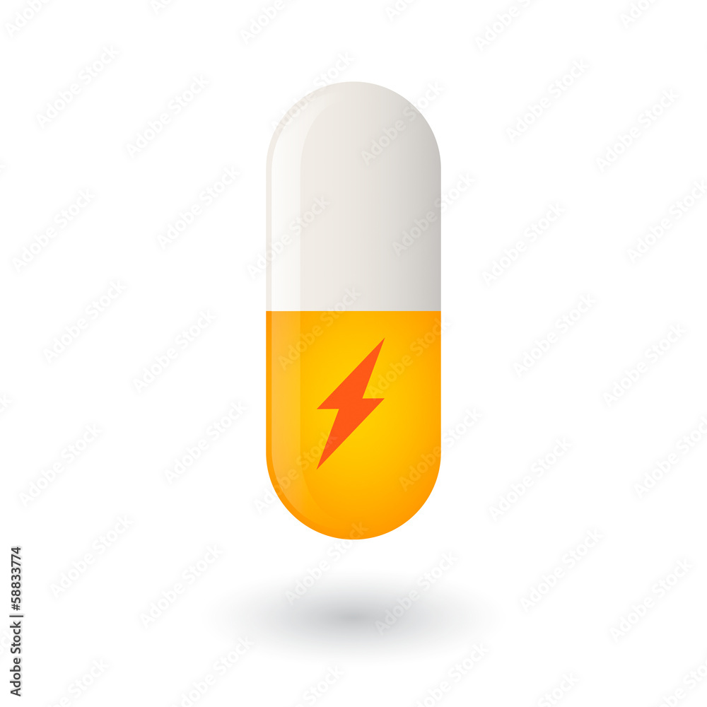 Pill with lightning icon Pill with lightning icon
