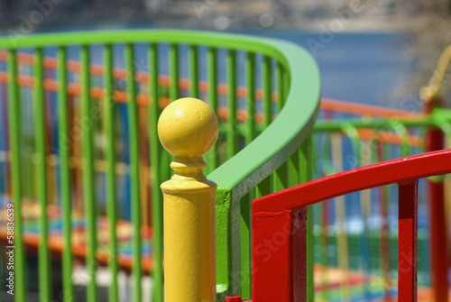 Multi colored fence