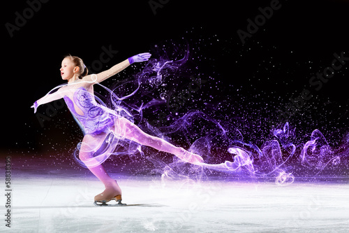 Little girl figure skating