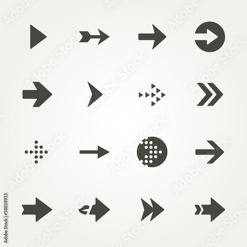 Arrow sign icon set.