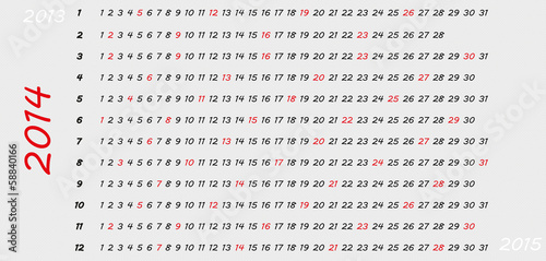 2014 plain calendar