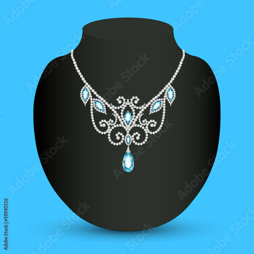 necklace with blue jewels