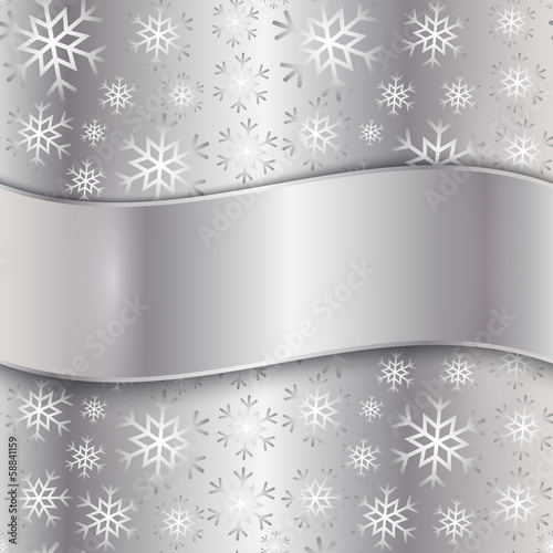 Vector Silver Plate with snowflakes
