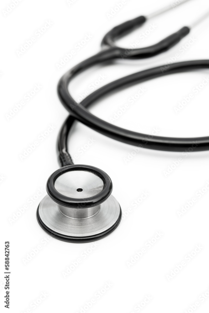black stethoscope on a white background vertical black stethoscope on a white background vertical
