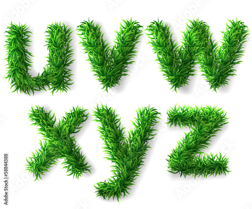Vector grass alphabet