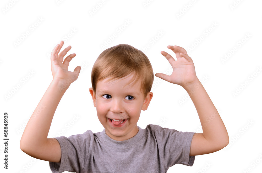 boy laughing, hamming and showing tongue boy laughing, hamming and showing tongue