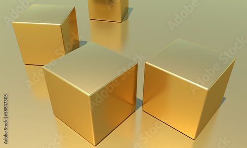 golden cubes photo