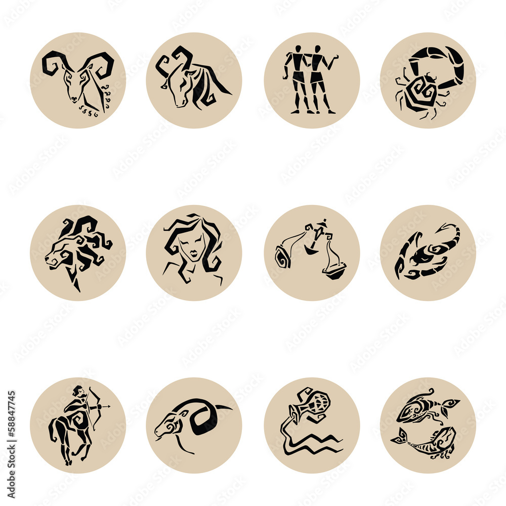Horoscope Zodiac Star signs, vector set. Horoscope Zodiac Star signs, vector set.