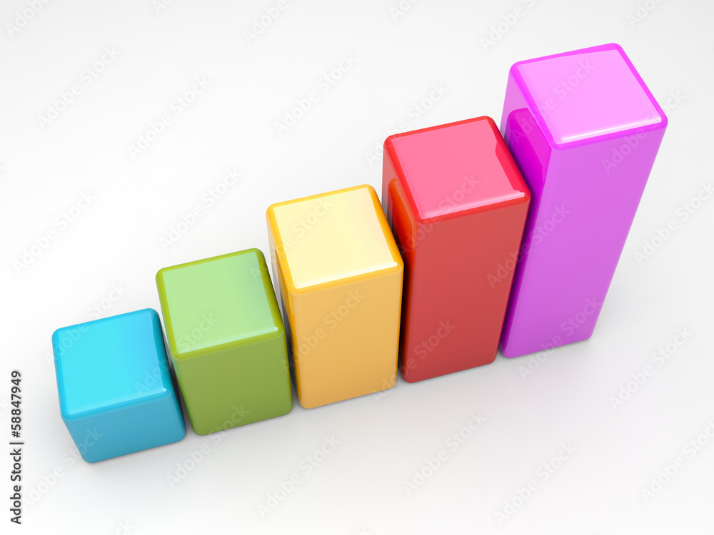 Simple business graph - colored height chart Simple business graph - colored height chart