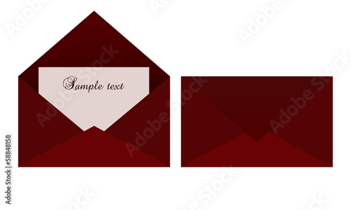 Red envelope with blank card for text writing