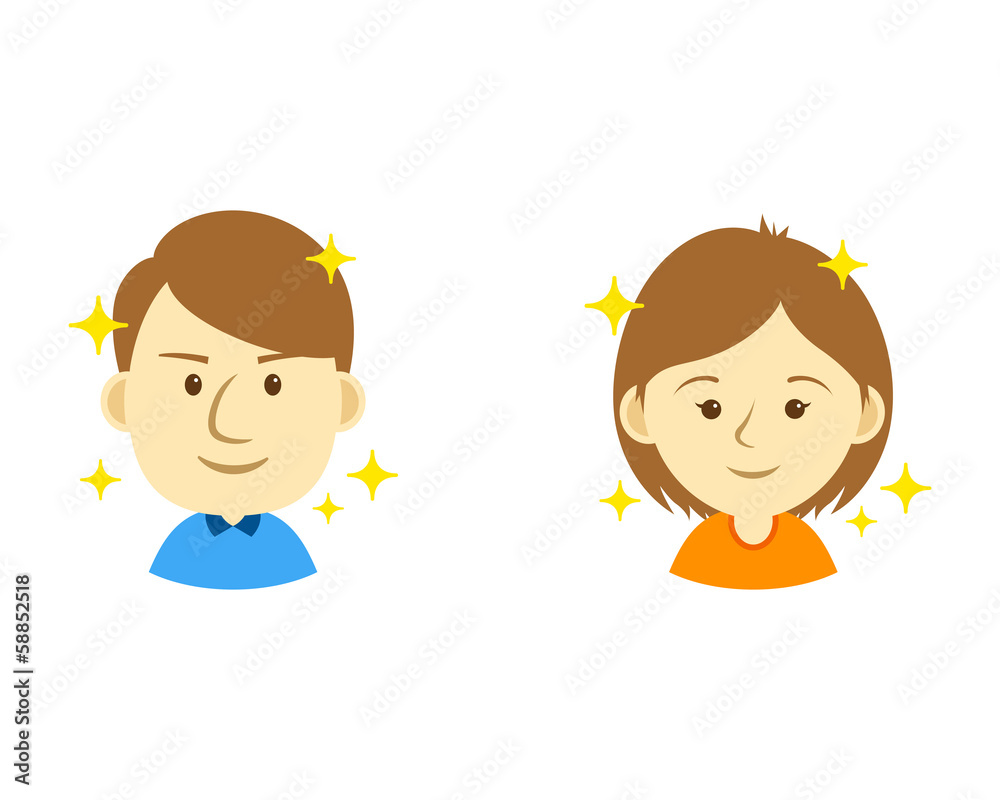 男性と女性の顔 男性と女性の顔