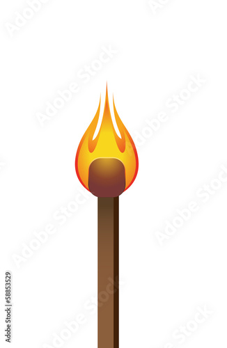burning match vector
