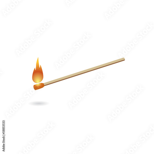 burning match vector