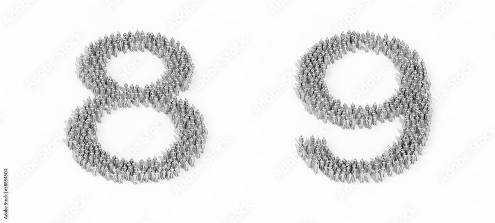 Human crowd alphabet