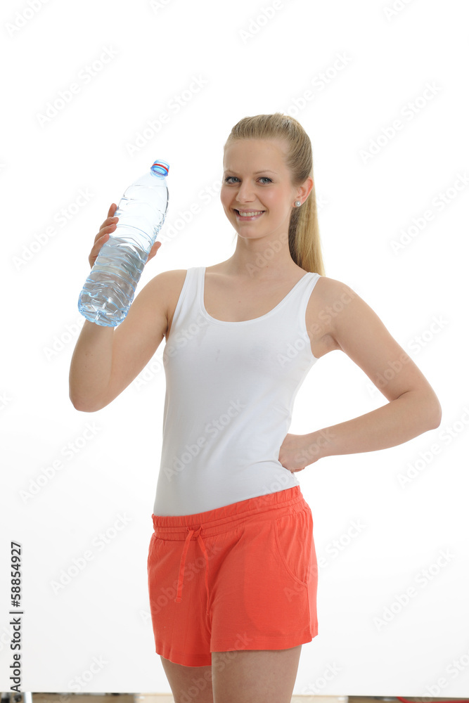 sports lady is drinking water sports lady is drinking water