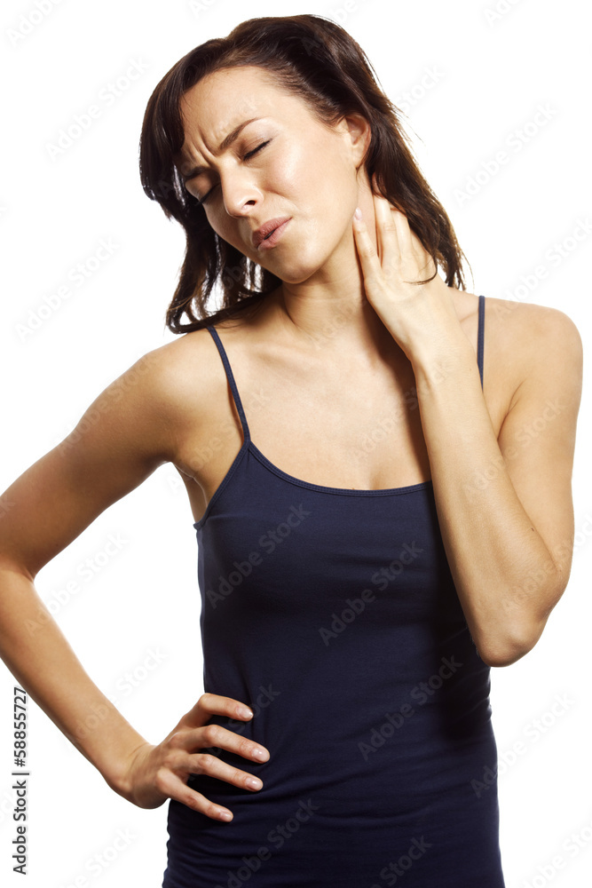 Woman with neck pain Woman with neck pain