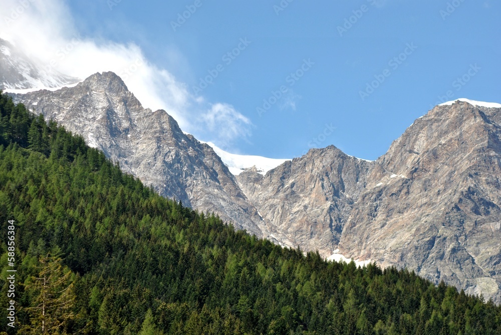 Rocky mountain glaciers - Monte Rosa, Italy.