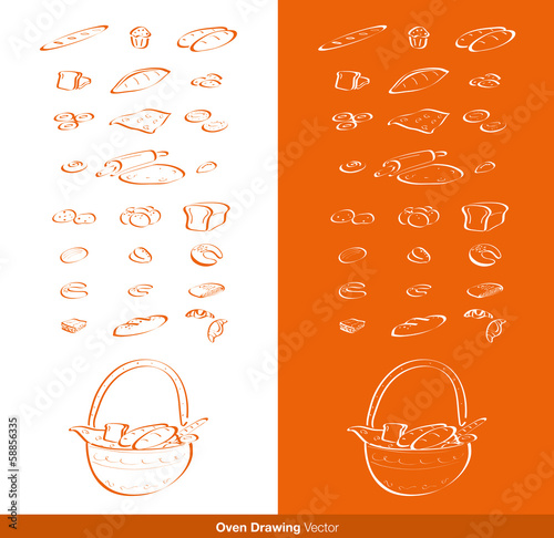 Oven Drawing Vector Collection