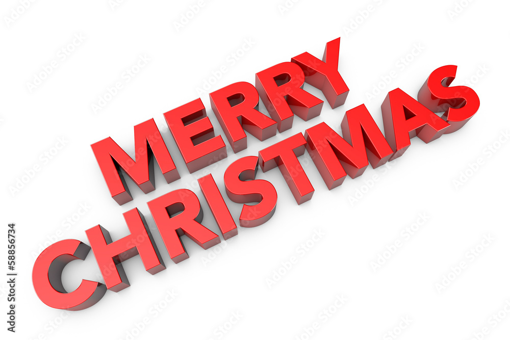 3d computer generated Merry christmas text