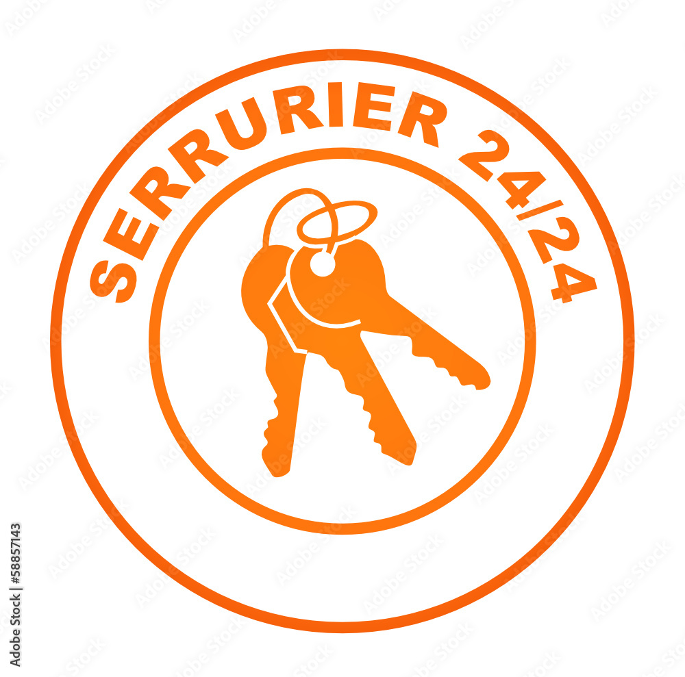 serrurier 24 sur 24  sur bouton web rond orange