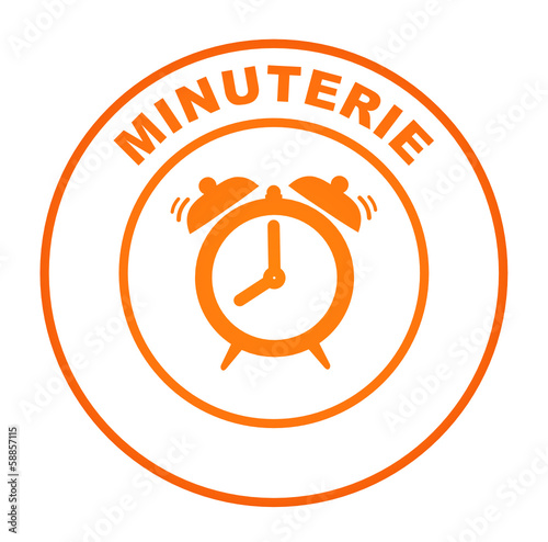 minuterie sur bouton web rond orange
