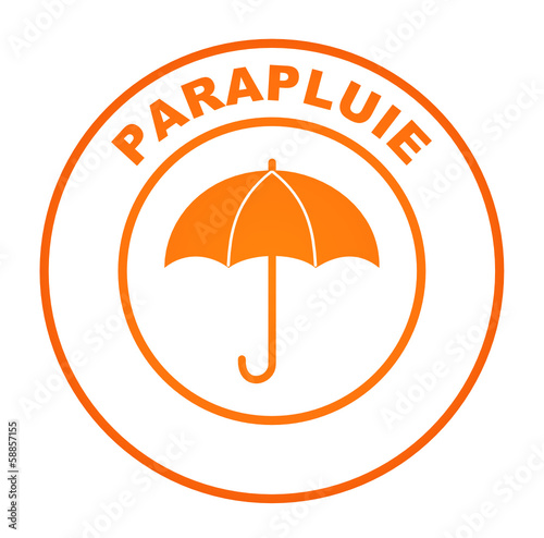 parapluie sur bouton web rond orange