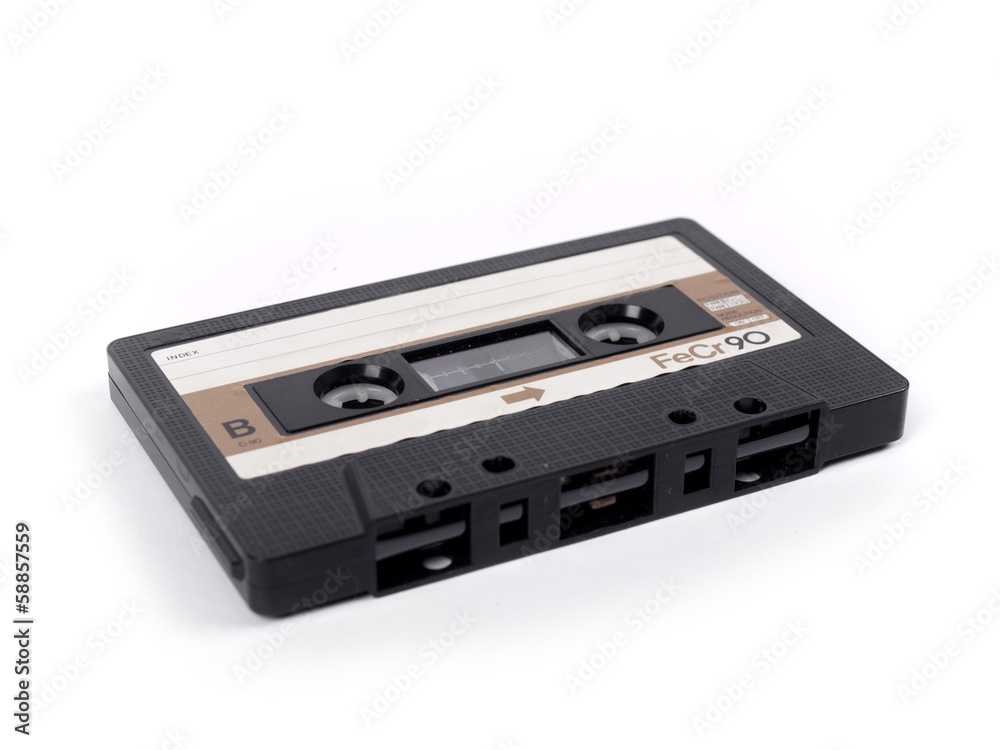 retro cassette tape over a white background retro cassette tape over a white background