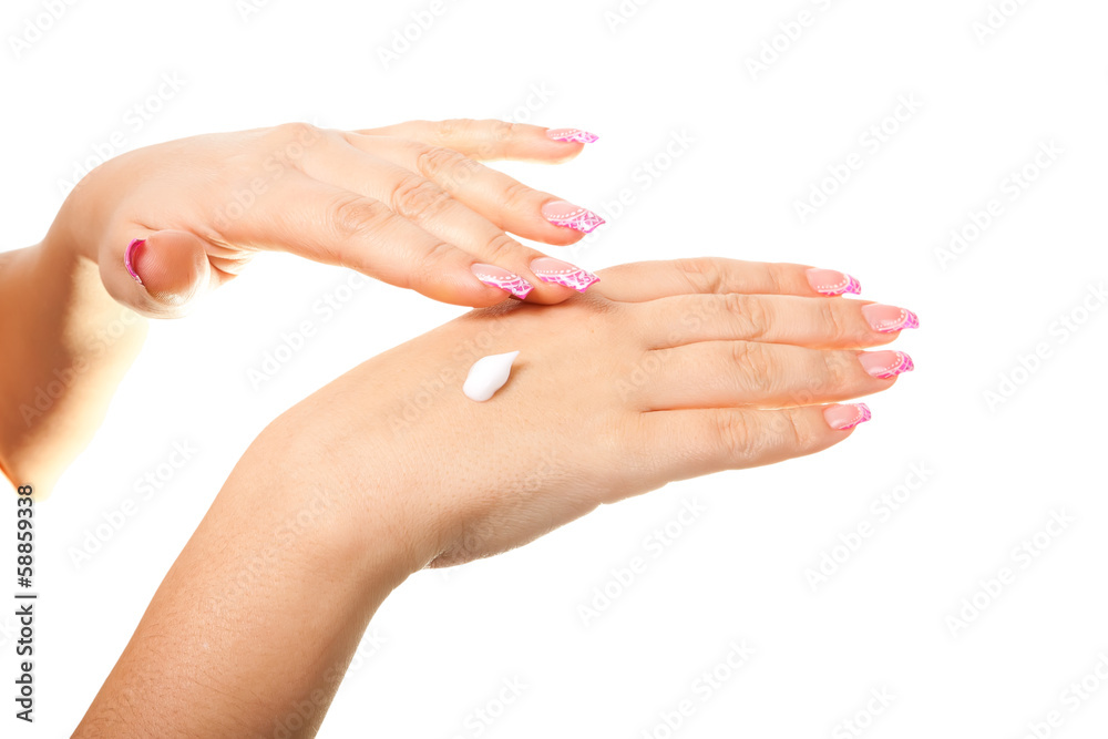 female hand on the isolated background female hand on the isolated background