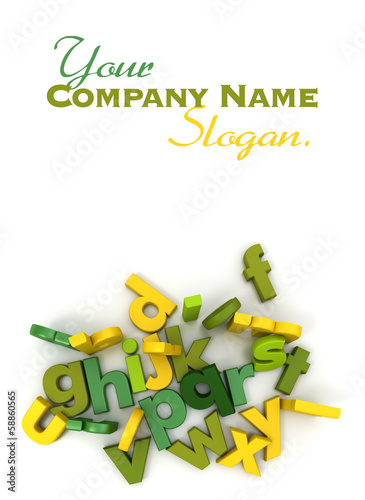 Alphabet in green and yellow