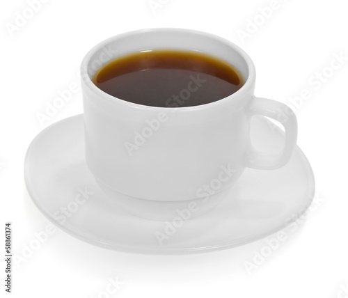 Cup with drink on saucer