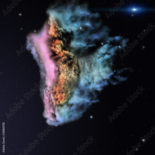 Star field and nebula in deep space