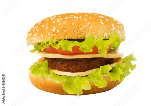 big cheeseburger isolated