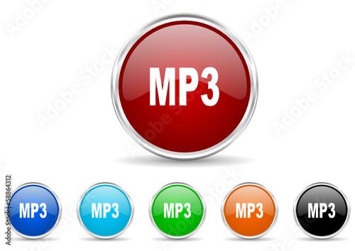 mp3 icon vector set